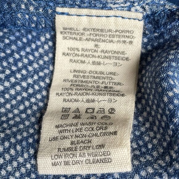 FREE PEOPLE Size M Seasons in the Sun Blouse Ocean Blue Ribbon Ties Coastal - Picture 10 of 10